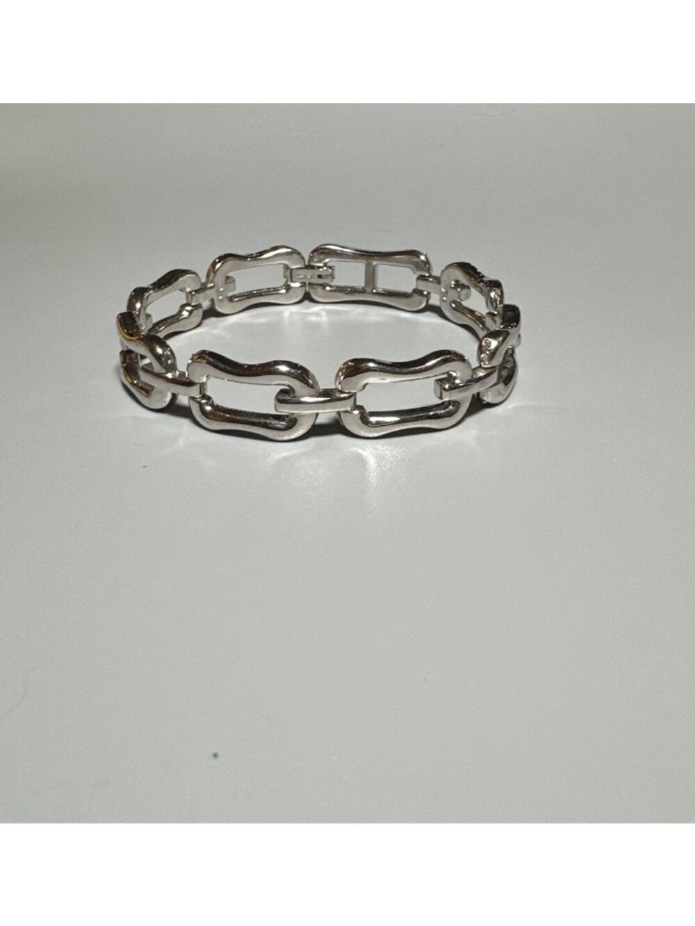 Chunky Link Bracelet Silver Tone 7 Inch Length Womens Costume Jewelry - Picture 5 of 6